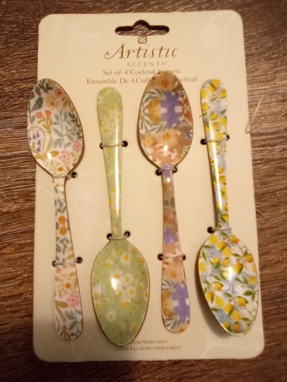 Artistic Accents Floral Cocktail Spoon Set - Pastel Floral Mix